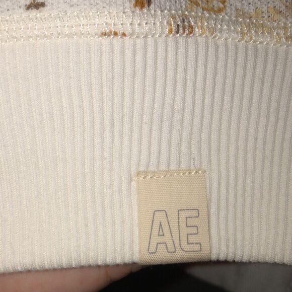 AE XXL Bandana Patchwork White Natural Yellow Print Crewneck Sweatshirt - Picture 10 of 16